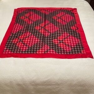 Escada Reds to Burgundy Semi Sheer Silk Scarf—Gorgeous!! Houndstooth—Like New!